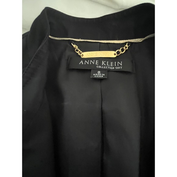 Anne Klein Collection Belted Safari Blazer Black Rayn Cotton Jacket Women 8 NWOT - Picture 3 of 16